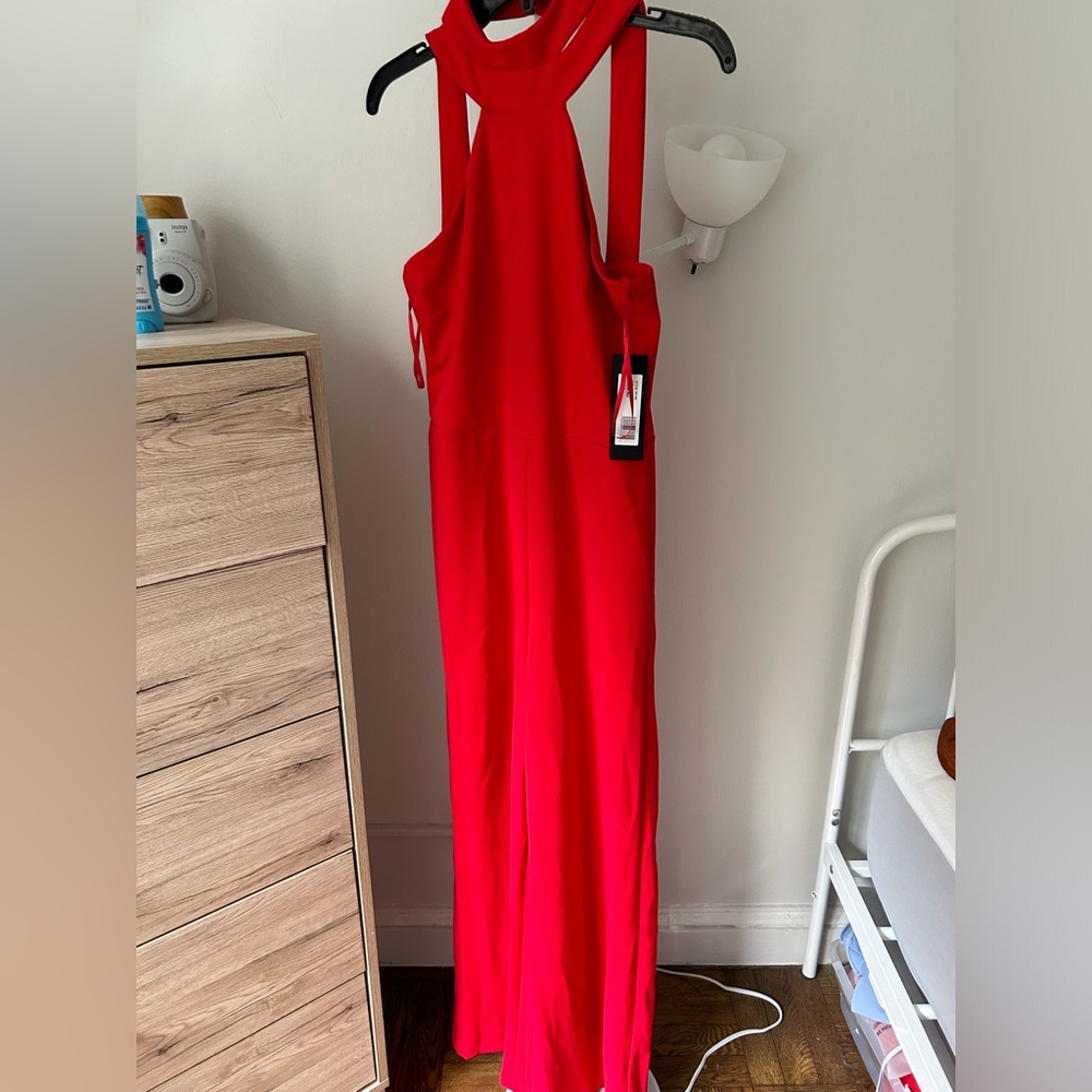 Red Sleeveless Jumpsuit BEBE NWT